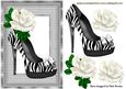 Lovely Zebra Print Shoe with White Rose