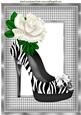Lovely Zebra Print Shoe with White Rose A4