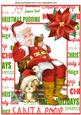 Santa in His Chair with a Little Puppy A4