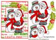 Santa and Snowman with Holly in Word Frame
