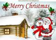 Santa and Snowman with Snow Lodge A4