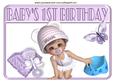Sweet Baby Girl in Lilac Frame with Dummy