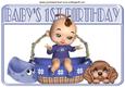 Baby Boy 1st Birthday with Potty & Puppy A4