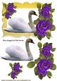Beautiful White Swan with Purple Roses