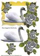 Beautiful White Swan with Silver Roses