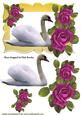 Beautiful White Swan with Pink Roses