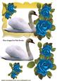Beautiful White Swan with Turq Roses