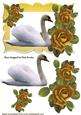 Beautiful White Swan with Gold Roses