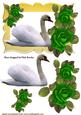 Beautiful White Swan with Green Roses