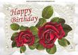 Beautiful Red Roses on Vintage Lace for Birthday A4
