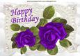Beautiful Purple Roses on Vintage Lace for Birthday A4