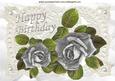 Beautiful Silver Roses on Vintage Lace for Birthday A4