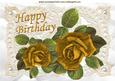 Beautiful Gold Roses on Vintage Lace for Birthday A4