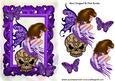 Gothic Faerie in Purple Sitting on a Skull