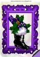Santa Boot with Purple Bow and Candy Cane A4