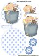Denim Pocket Baby Boy with Bows Rocker Card