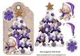 Little Teddy with Purple Christmas Tree on a Tag