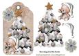 Little Teddy with Silver Christmas Tree on a Tag