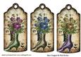 Vintage Boot with Coloured Flowers, Vintage Tags