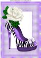 Lovely Purple Zebra Print Shoe with White Rose A4
