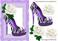 Lovely Purple Zebra Print Shoe with White Rose