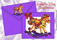 Rocking Horse on Purple Card & Envelope A4