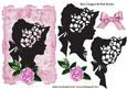Vintage Silhouette Lady on Pink Frame