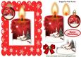 Pretty Candle with Snow Scene with Bauble in Star Frame