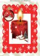 Pretty Candle, & Snow Scene with Bauble in Star Frame A4