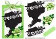 Beautiful Silhouette Lady in Hat on Green Tag
