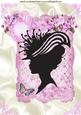 Pretty Silhouette Lady in Bonnet in Lilac Rose Frame A4
