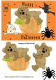 Cute Wooly Bear on Pumpkin in Halloween Frame