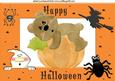 Wooly Bear on Pumpkin in Halloween Frame A4