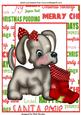 Cute Puppy with Christmas Stocking and Bow A4