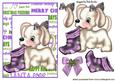 Puppy with Christmas Purple Stocking and Bow