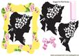 Pretty Silhouette Lady in Pink/yellow Rose Frame