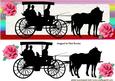 Horse and Carriage with Pink Roses Dl