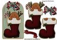 Peeking Gingerbread Man in Stocking on Wooden Tag