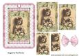Vintage Flower Girl in Floral and Gingham Pyramid Tag