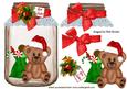 Santa Teddy in a Jar with Candy and Big Bow