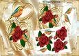 Beautiful Hand Painted Red Roses on Gold Heart 8x8 Mini Kit