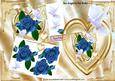 Hand Painted Blue Roses & Doves on a Heart 8x8 Mini Kit