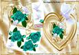 Hand Painted Turq Roses & Doves on a Heart 8x8 Mini Kit