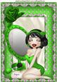 I Feel Pretty, with Cute Little Lady &green Rose A4