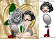 Cute Little Lady with Lippy, Silver Rose on Heart 8x8