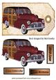 1948 Brown/tan Woody Car on a Map, Tag