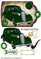 1936 Green Sedan a Touch of Nostalgia on a Tag