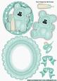Mint Teddy with Bottle and Dummy on Rocker Card