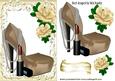 Beige Shoes with Pearls in Cream Ornate Frame