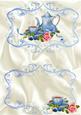 Pretty Blue Teapot with Pink Roses Insert
